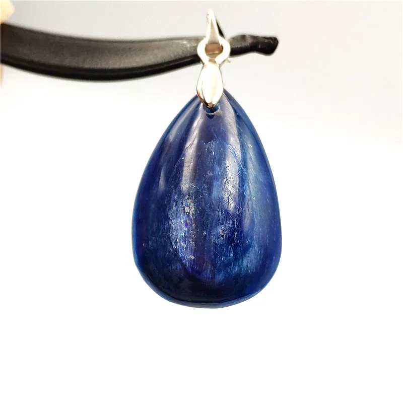

Natural Blue Kyanite Pendant Water Drop Clear Stone 27x18x6mm Women Men Crystal Lucky Anniversary Gift Necklace Pendant AAAAA