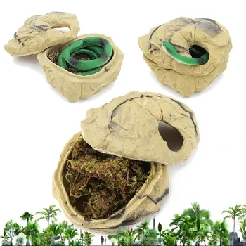 

Large House Cave for Reptile snakes lizards Turtle Terrace Scorpion Hideout Resin Cave Bask Platform Decoration Ornament