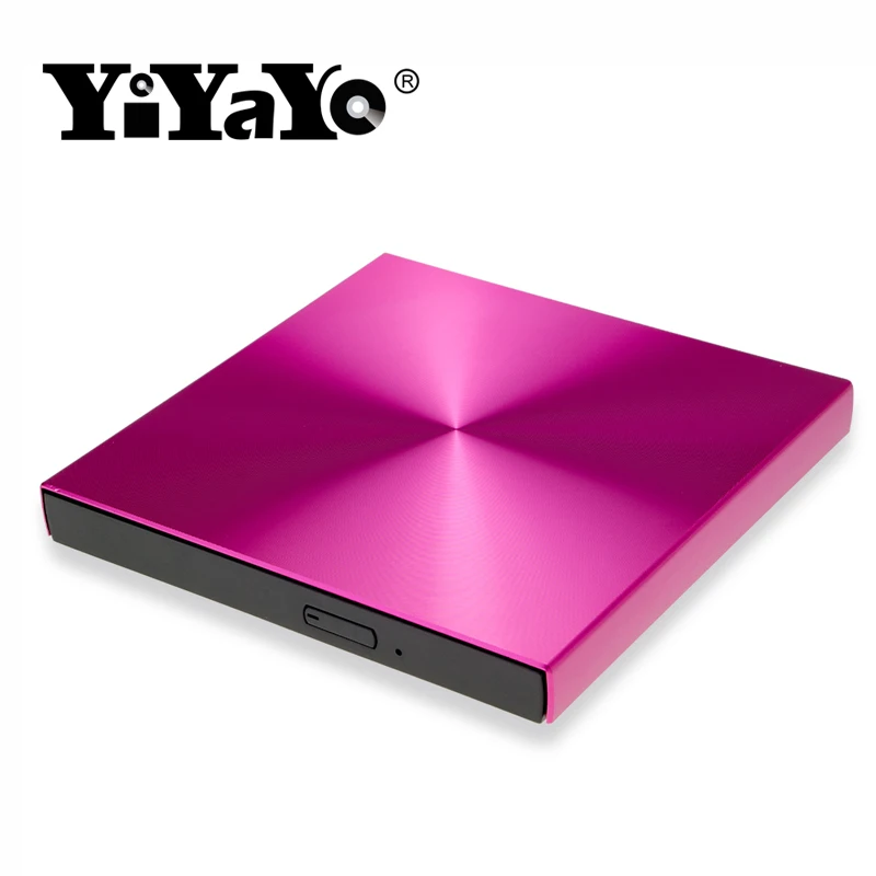 

YiYaYo USB 3.0 Aluminum Alloy External DVD Burner CD-ROM Player Slim Portable Optical Drive For MacBook Laptop/Windows Notebook