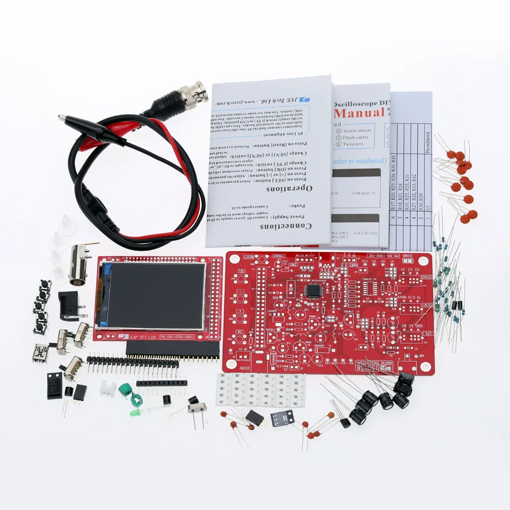 DSO138 2," цифровой осциллограф TFT DIY Kit части для изготовления osciloscopio Карманный Ручной Электронный Обучающий набор 1msp