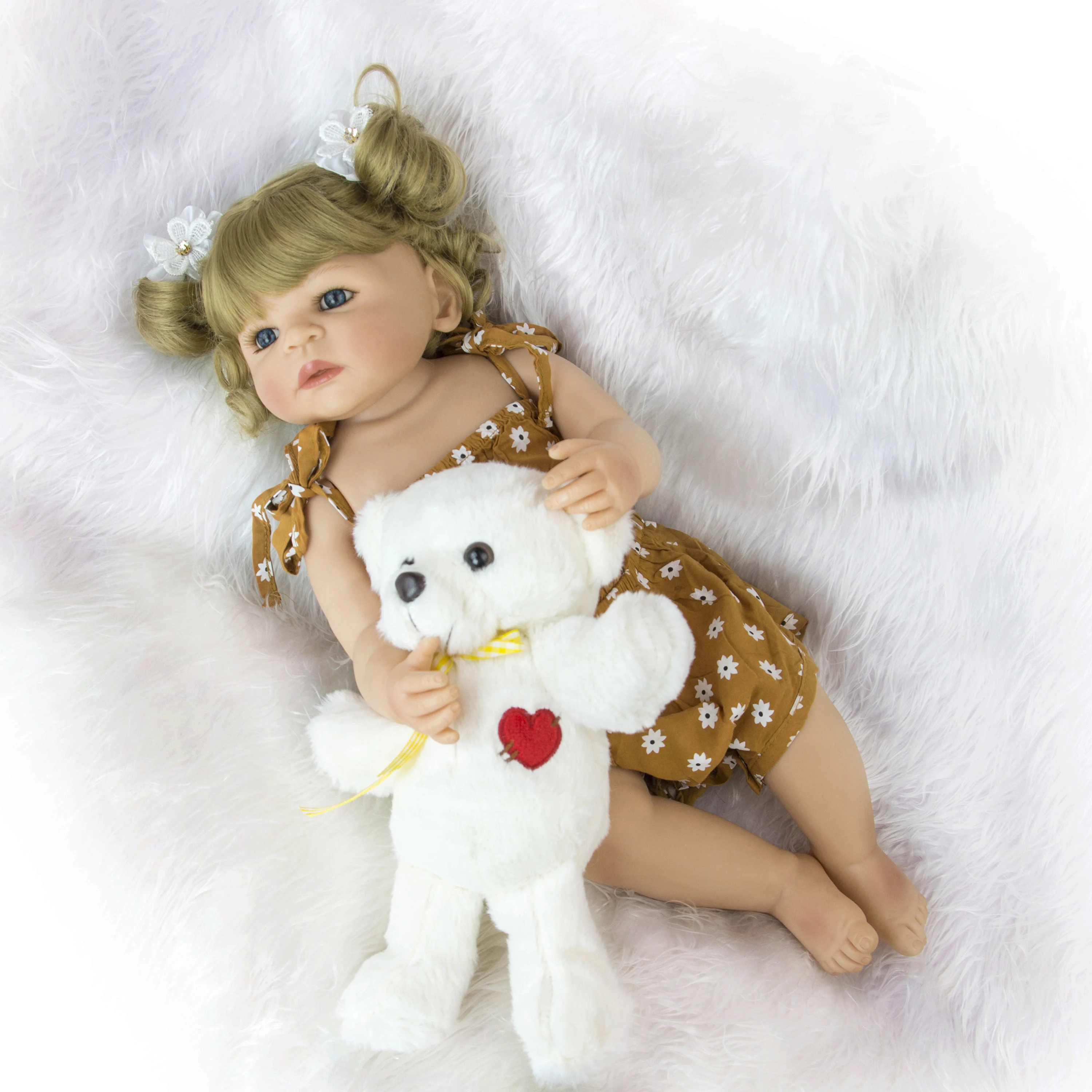 KEIUMI полный Силиконовый Reborn Baby Dolls 55 см Girl 22 &quotвиниловая Кукла Body DIY игрушка для