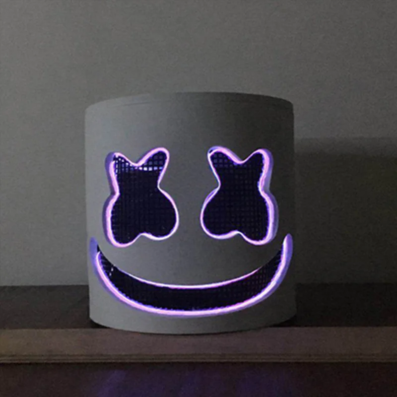 Электронная музыка DJ Marshmello маска DIY EVA светодиодный светящийся косплей реквизит Хэллоуин Бар вечерние косплей подарок для детей взрослых - Цвет: 07