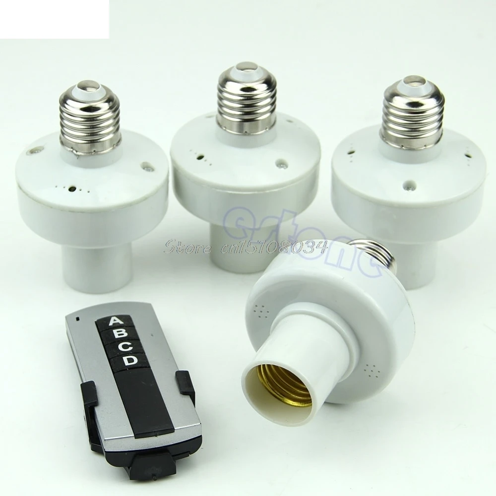 

4Pcs E27 Wireless Remote Control Light Lamp Bulb Holder Cap Socket Switch S08 Drop ship