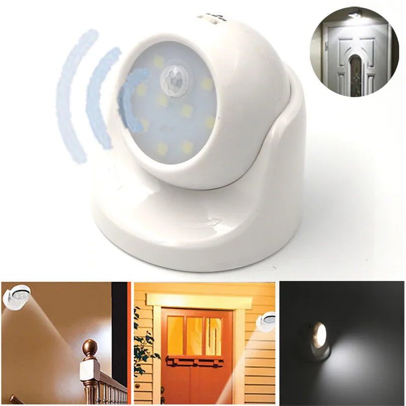

Adjustable LED Motion Light Activated Sensor Indoor Outdoor Cordless Patio Wall H1TY0