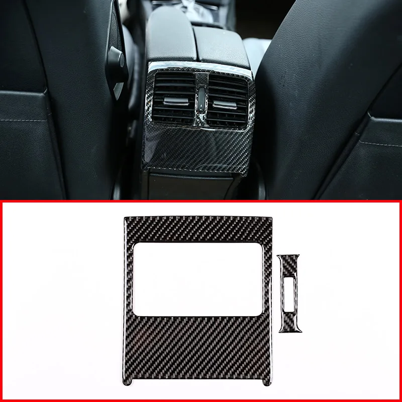 

Real Carbon Fiber For Mercedes Benz C Class W204 2007-2013 Car Rear Air Conditioning Vent Frame Trim Stickers Accessories