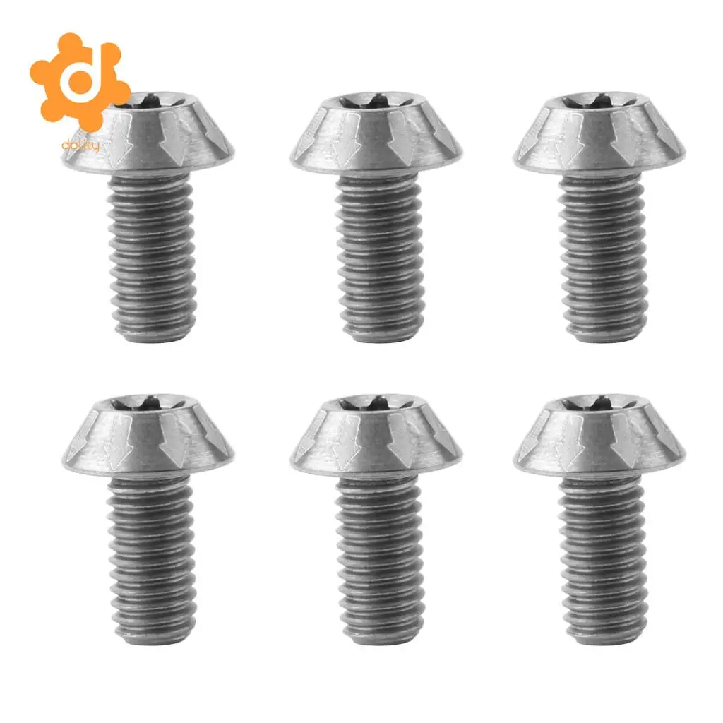 MagiDeal 6 pcs M5 x 14mm Bike Titanium Ti Brake Disc Rotor Bolts Mount Screws Bicycle Components Parts
