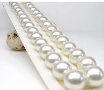 شراءشحن مجاني $ $ Wholesale_jewelry_wig الشحن المجاني ضخمة 11-12 ملليمتر Aaa اكويا اللؤلؤ الأبيض قلادة 18