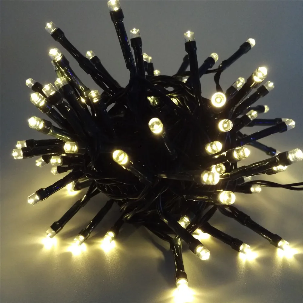 100LED 12 M luces de cadena Led solares lámpara de cobre decorativa