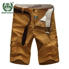 Большой Размеры 30-44 Для мужчин повседневные брендовые летние чистого хлопка синий Шорты человек AFS джип хаки работа брюки карго больше карманных брюки