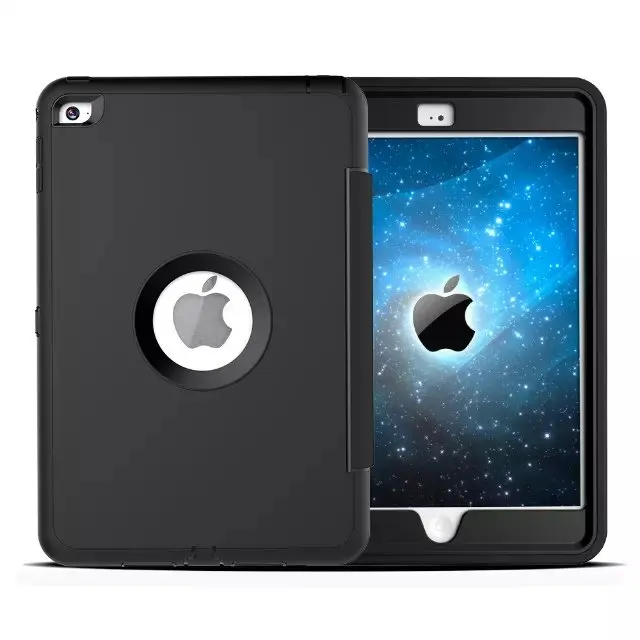 For Apple iPad mini 4 Case Cover Retina Kids Safe Armor Shockproof Heavy Duty Silicone Hard Case 3 PCS Free Gifts (1)