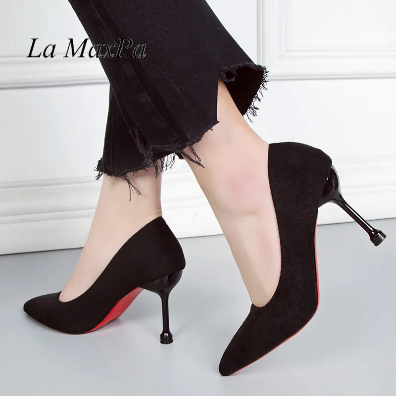 

Fashion Flock High Heels Women Pumps Pointed Toe Work Pump Stiletto Woman Shoes Weeding Shoes Office Career Elegant Pumps