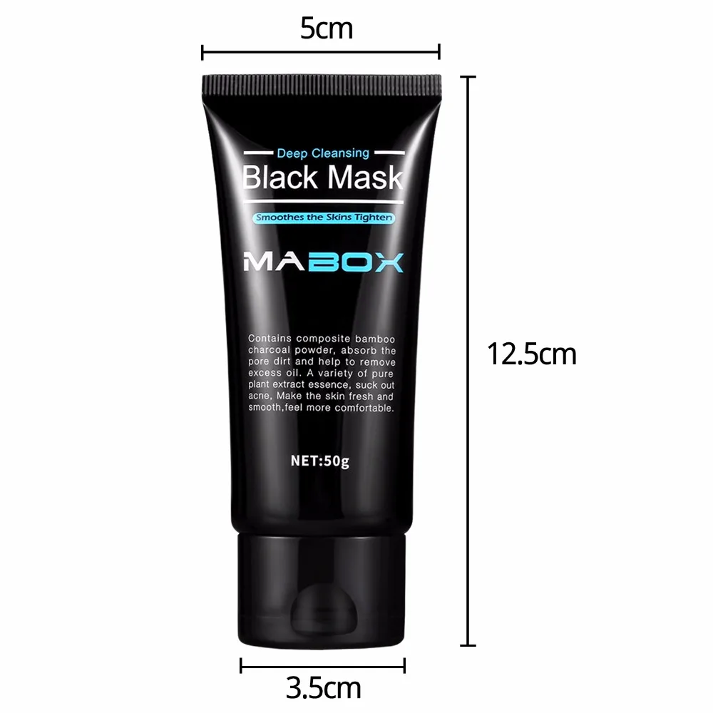 Mabox бамбуковая угольная для черных точек маска для удаления лица глубокая Очищающая грязевая черная маска для лечения акне угревая лицевая маска
