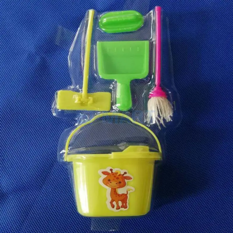 6Pcs Dollhouse Miniature Furnitures Vacuum Cleaner Mop Bucket Cleaning Tools for 1/6 Dolls Accessories Kids Pretend Play Toys