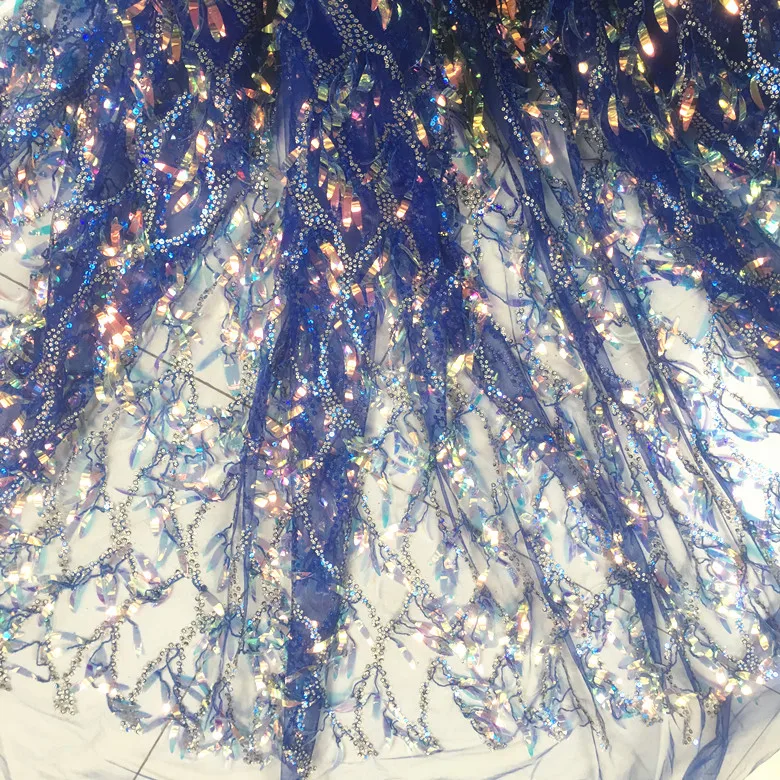 

LASUI 1 yard =1 lot 5 Colors Pretty tassel sequin mesh lace fabric Magic color sequin DIY Performance dress evening dress W0096