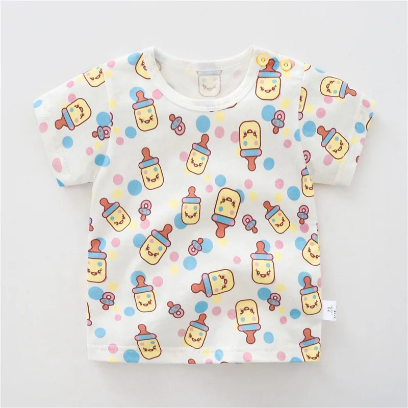 CROAL CHERIE Baby Girls Boys T-Shirt Cotton Children's Shirts Fashion O-Neck Kids Girls Summer Children Clothing Tops 73-110cm  (8)