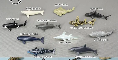 Sea Life Акула кит дельфин Манта модель 11 штук Мирового океана животных