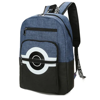 

Pokemon Backpacks Children Anime Pikachu Canvas Schoolbag Poke Ball Shoulder Bags Boys Girls BookBags Rucksack Mochila BP0173