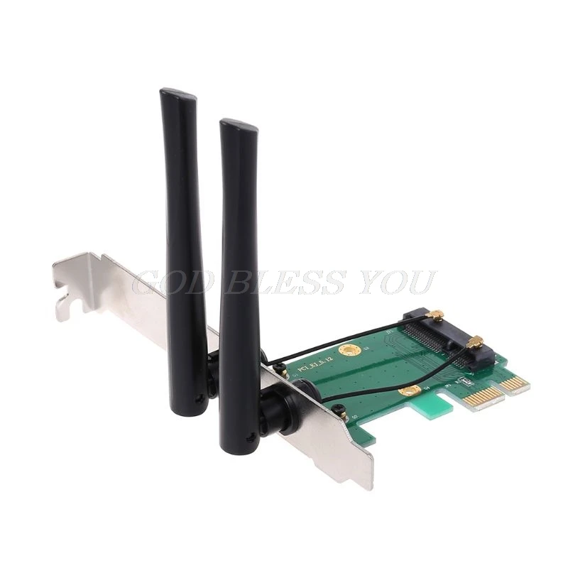 Беспроводная сетевая карта WiFi Mini PCI-E Express к адаптеру PCI-E 2 Антенна внешняя сетевая карта ПК