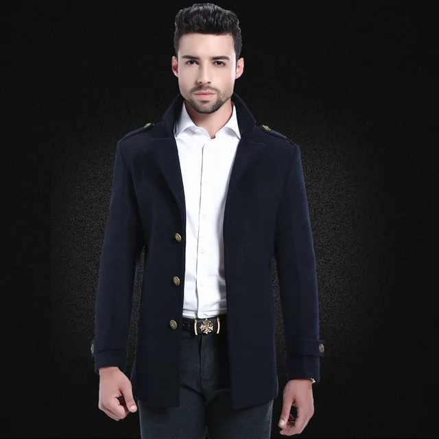 Cockscomb Brand 2018 New Autumn Collection Wool Trench Coats Men Turn ...