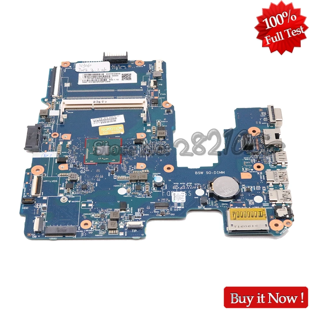 NOKOTION 858040-001 материнская плата для ноутбука HP 14-AM 6050A2823301-MB-A01 основная с Cpu N3060 на