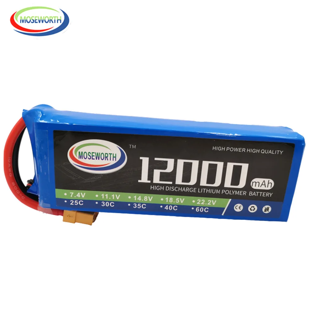 RC летательный аппарат LiPo батарея 14 8 V 12000mAh 25C 4S батареи для радиоуправляемый