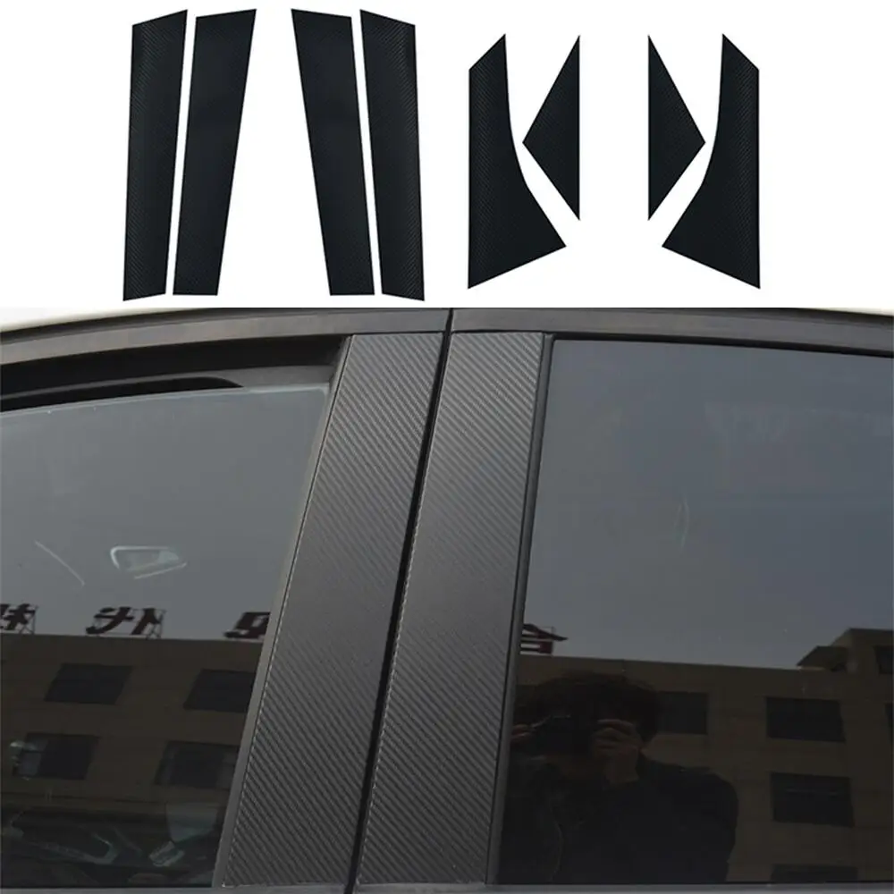 Car Window Pillars Decal Stickers Trim fit for Ford Focus 2012 2013 2014 2015 2016 Carbon Fiber Sticker 8pcs per set Car-styling 15