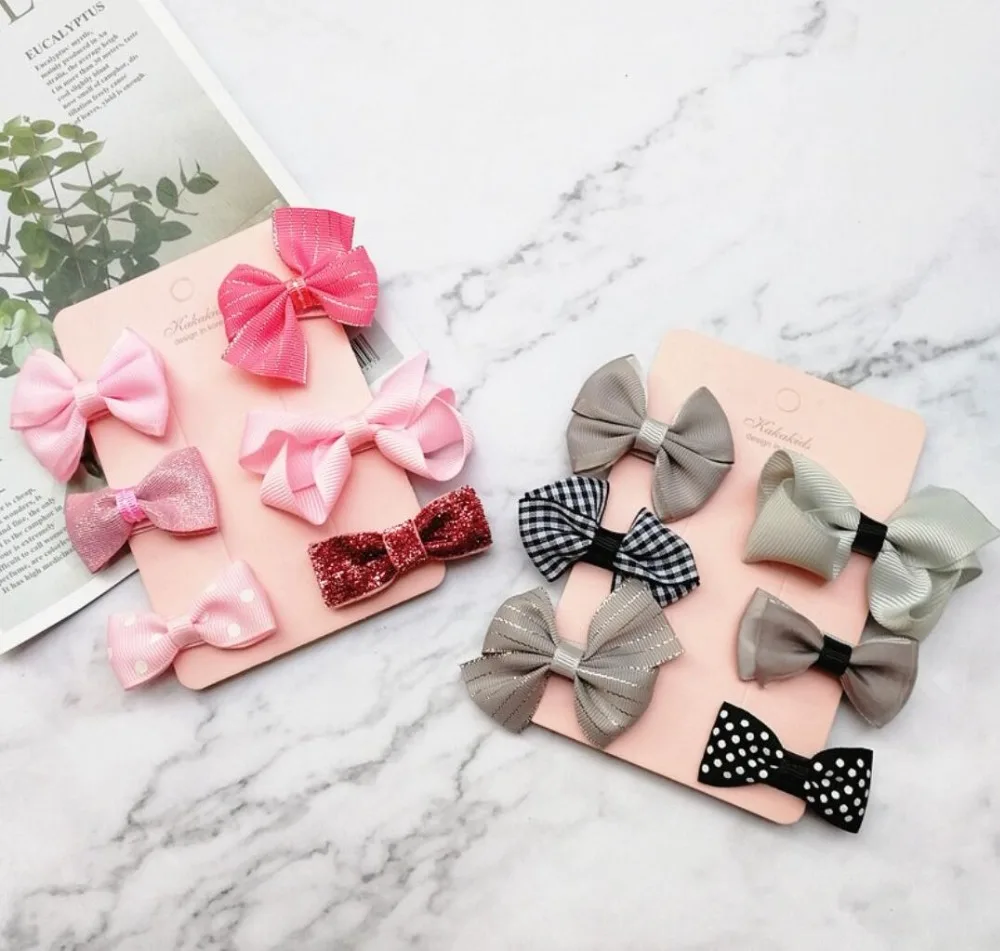 Large 6/" Handmade Bow Hair Alligator Clip Girl Ribbon Kid Sides Set School Party