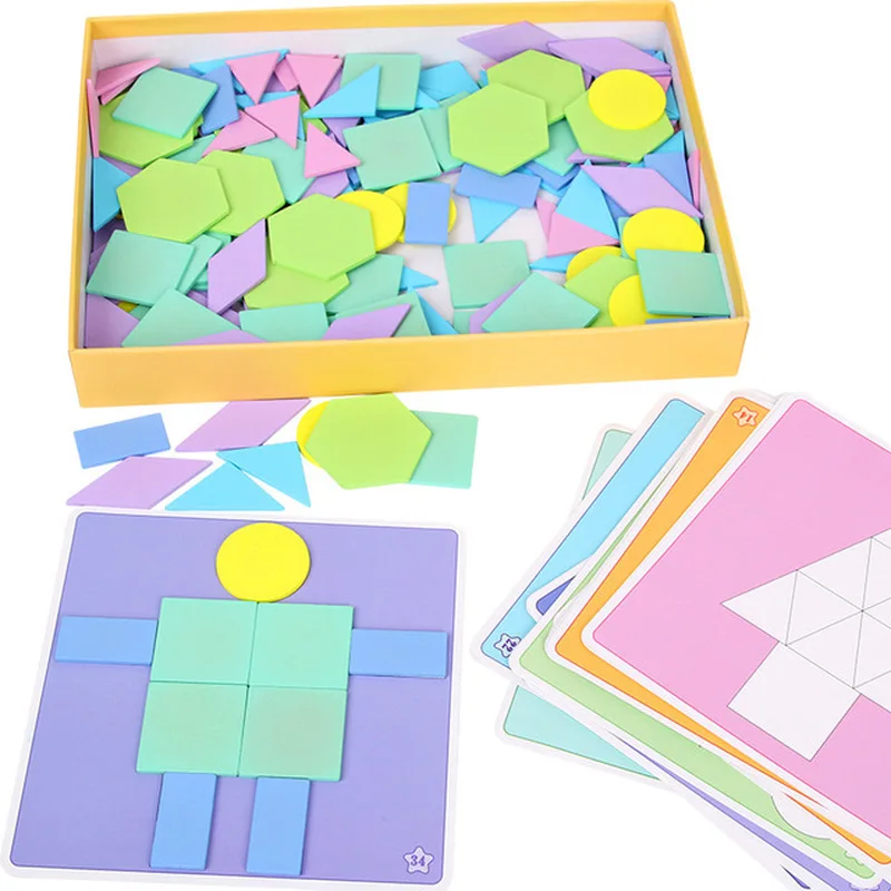 

190 Pcs of Puzzle Early Education Puzzle Macarons Creative Jigsaw Puzzle Children DIY Variety Wooden Toys Educational Toys