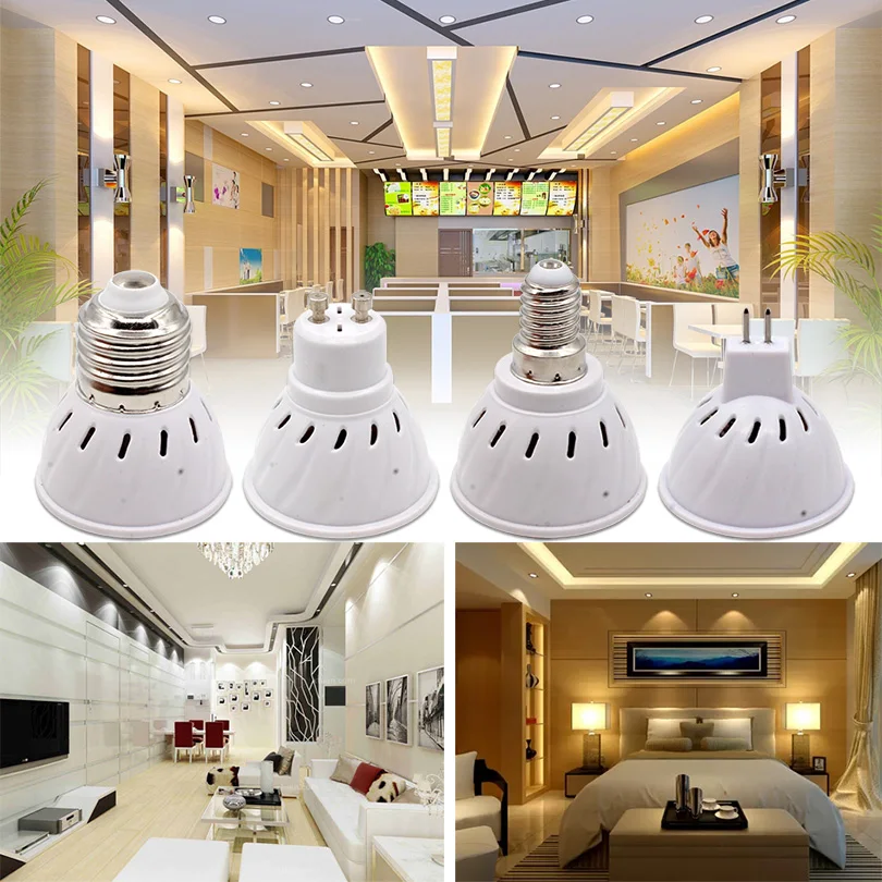 Mufava E27 E14 MR16 GU5.3 GU10 лампада светодиодные лампы 110 В 220 Bombillas 48 60 80 LED 2835SMD Lampara пятно