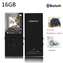 MP3 музыкальный плеер с Bluetooth 4,1 MP3 с сенсорным экраном 1,8 дюймов дисплей истинного цвета поддержка fm-радио Бесплатные подарочные наушники сплиттер