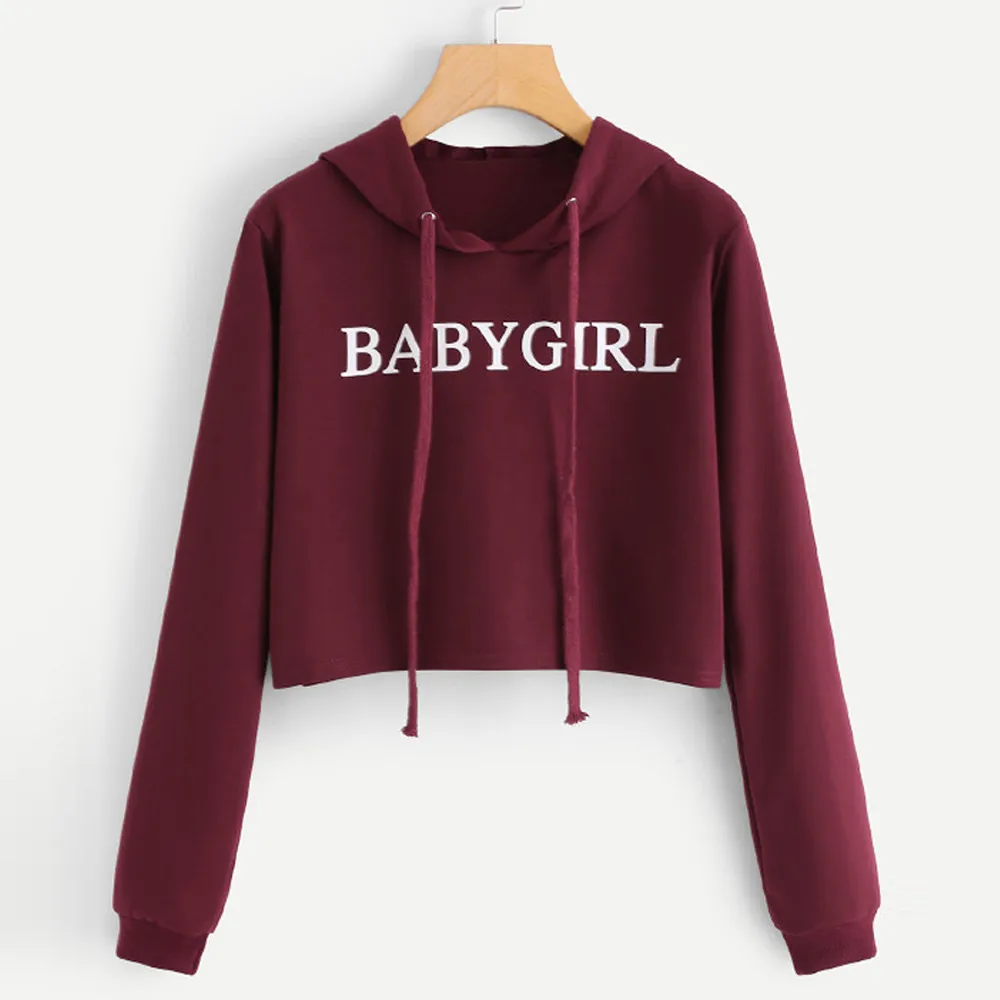 

Autumn 2018 Harajuku Sweatshirt Hoodies Women Streetwear Letter Print Kpop Crop Top Hoodie Korean Style Woman Clothes Moletom