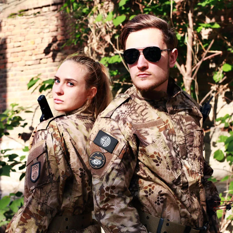 

2pcs/Set Airsoft Hunting Tactical Army Uniform Sets CS Game Military Jacket+Pants Camouflage Sniper Clothes