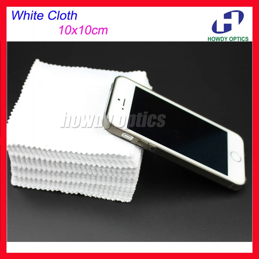 

175gsm White 10x10cm Sunglass Lens Phone MP4 MP5 Small Size Microfiber cleaning cloth Neddle 2 Free Shipping