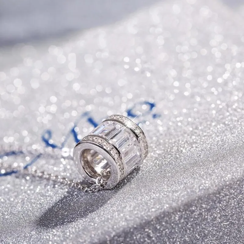 New Fashion 925 Sterling Silver Jewelry Round Ball Simple Exquisite Female Wild Crystal Clavicle Chain Pendant Necklaces XL059 - Image 2