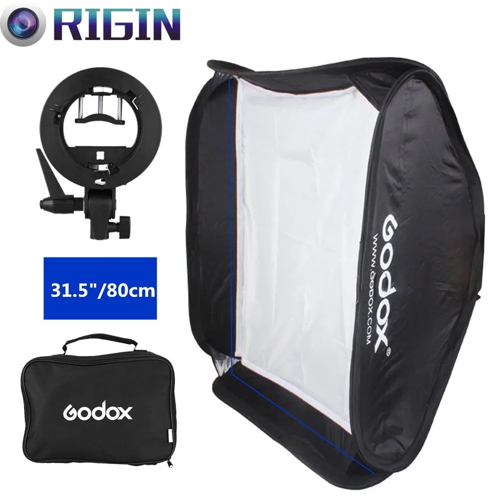 

Godox S-Type Bracket Bowen Mount + SoftBox 31"/80cm Kit For Camera Flash/Speedlite/Honeycomb/SoftBox/Beauty Dish/Umbrella,etc
