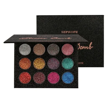 

Pigments Glitter Palette Eyeshadow Powder Palette Makeup Waterproof 12 Color Shiny Shimmer Brand Eye Shadow