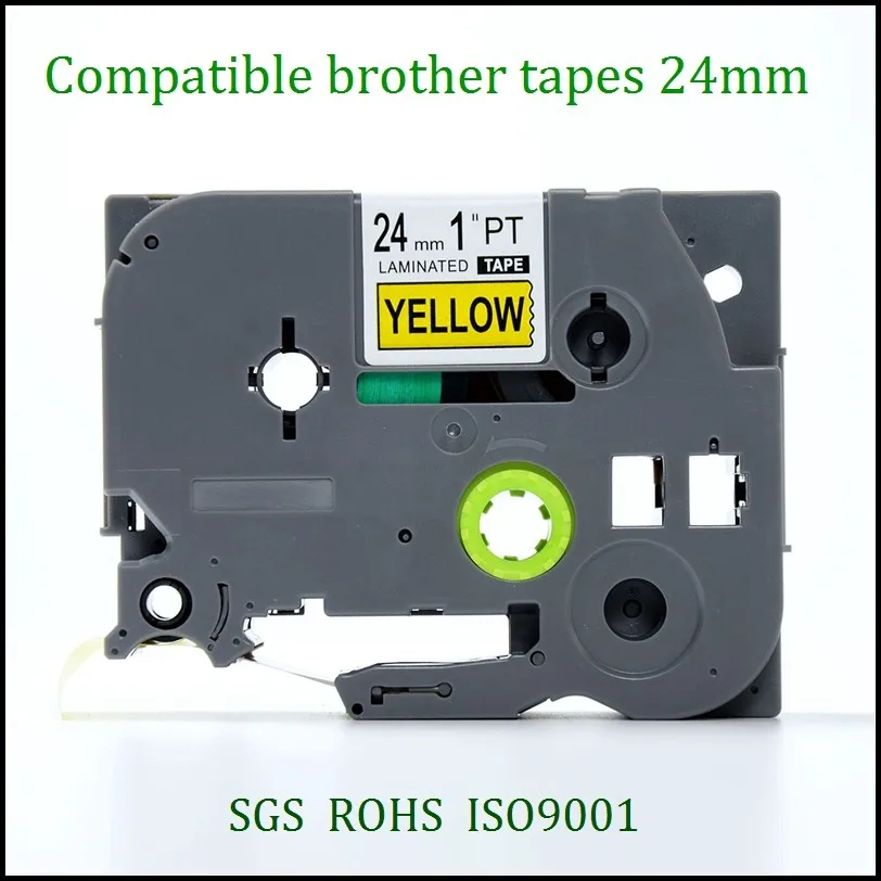 10 шт. ленты совместимый для Brother Tz 24 мм Принтер Tze-651 tze651 tz 651 tz-651 черный на желтый