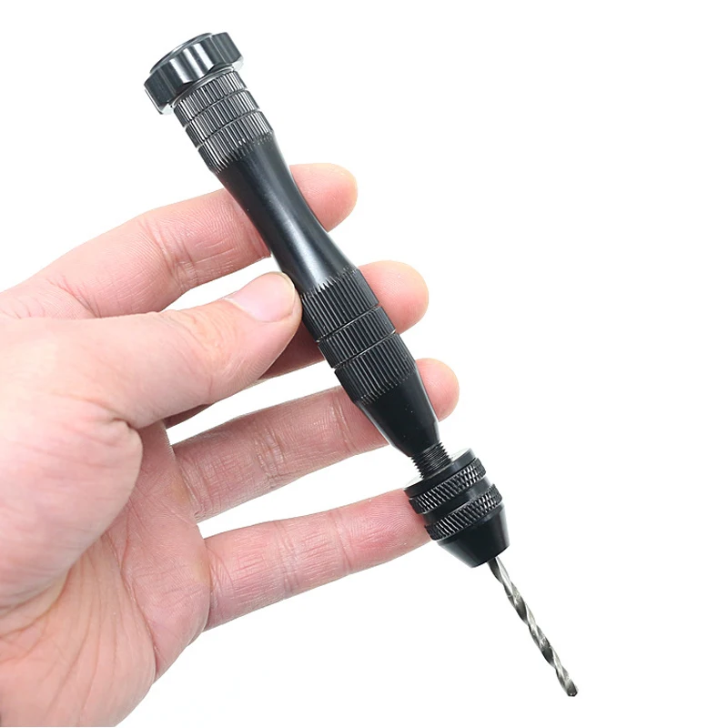 

125mm Precision Pin Vise Model Tool High Quality Drill Shank Drilling Tools Black Alloy Steel Model Drill Hand Tools