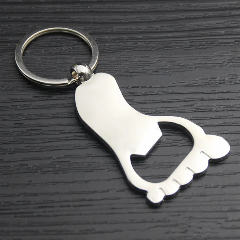 Foot Keychain Bottle Opener Metal Key Ring Beer Cap Corkscrew Gift Beer