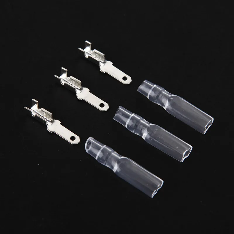 

50sets 2.8 mm with transparent sheath inserted spring 2.8mm male connector terminal Faston with insulator for wire