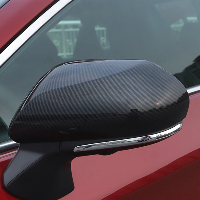 

2pcs Exterior ABS Carbon Fiber Wing Door Rearview Mirror Covers Mirror Frame Cover Trim For Toyota Avalon XX50 2019