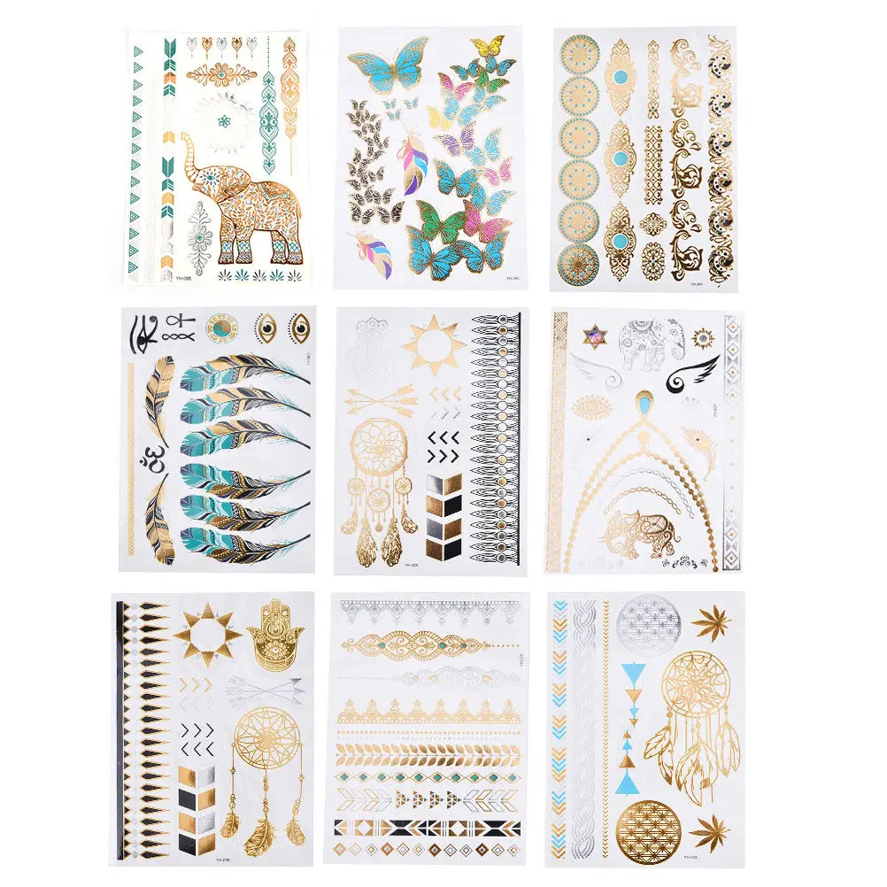 

1PC feather Gold Face Eyes Tattoo Face Masquerade Eyeshadow Personality Face Stickers