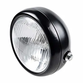 

6 1/2" Motorcycle Retro Black Clear Lens Headlight for Bobber Cafe Racer Cruiser Vintage Style