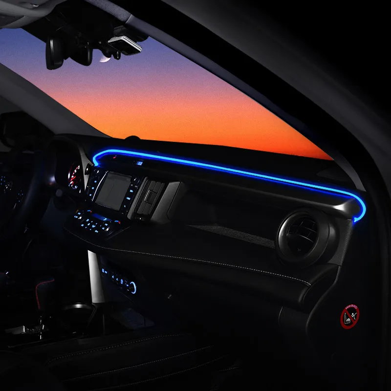 

Instrument Panel Trim Atmosphere Light For Toyota RAV4 2014 2015 2016 Interior LED Blue Dashboard Frame Light For RAV4 2017 2018