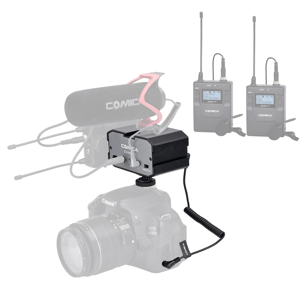 Comica CVM-AX1 аудио микшер Двухканальный для DSLR и беззеркальных камер