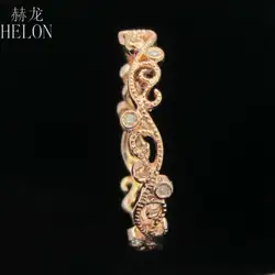 Helon бриллиантами группа Твердые 14kt/585 розовое золото природных алмазов свадебный и Юбилей Для женщин Fine Jewelry Кольцо