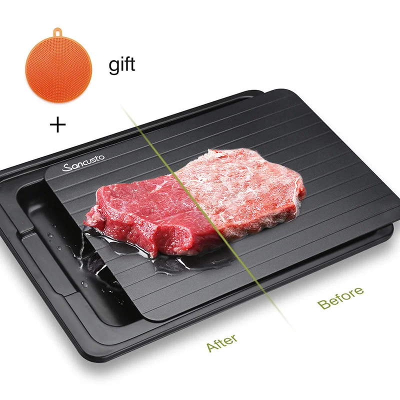 Fast Defrosting Tray with Cleaner Frozen Meat Defrost Food Thawing Plate Board Kitchen Tool WXV Sale