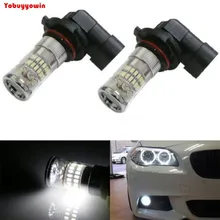 White 48-SMD 9005 HB3 9006 HB4 H8 H9 H10 H11 LED Bulbs w/ Reflector Mirror Design High Beam DRL or Fog Lights