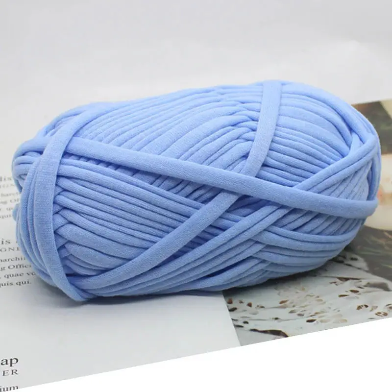 Cotton Cloth T-Shirt Yarns Polyester Handbag Yarn For Winter Bag Carpet Crocheting Grey Wine Approx 2Cmx100G - Цвет: 3