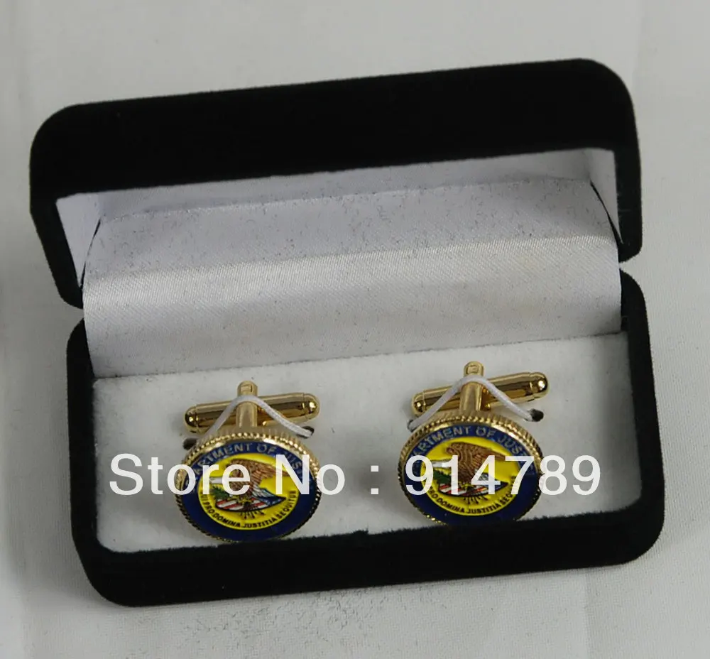 

US DEPARTMENT OF JUSTICE CUFF LINKS BADGE WITH BOX-33118